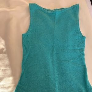 Bloomingdales y.e.s. cashmere sleeveless teal